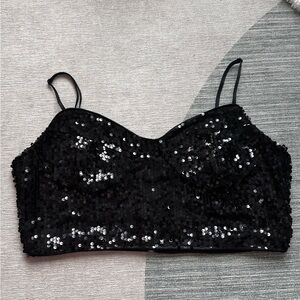 Sequin Black Bralette